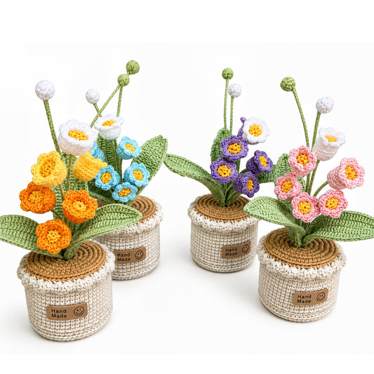 Handmade Crochet Lily of the Valley Potted Plant