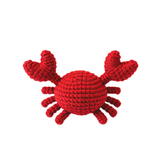 Handmade Crochet Red Crab Plush - Kawaii Amigurumi Sea Creature Toy