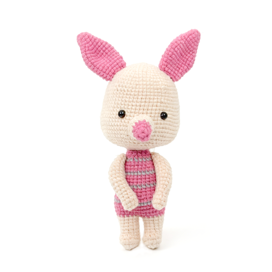Handmade Crochet Pink Pig Plush - Cute Amigurumi Baby Pig Toy