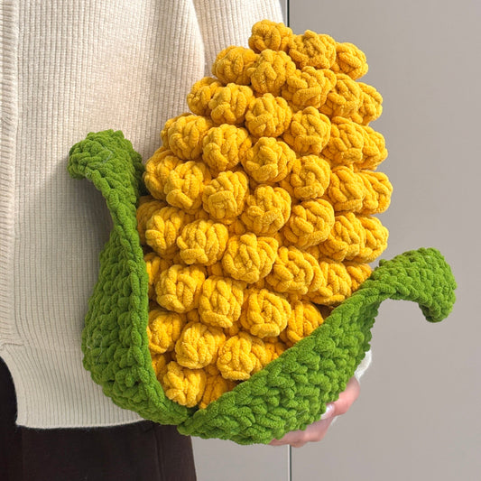 DIY Corn Pillow Crochet Kit with Ice Strip Yarn - New Handmade Knitting Material Kit - DIY Gift