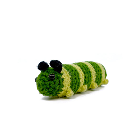 Green Crochet Caterpillar Plush Toy