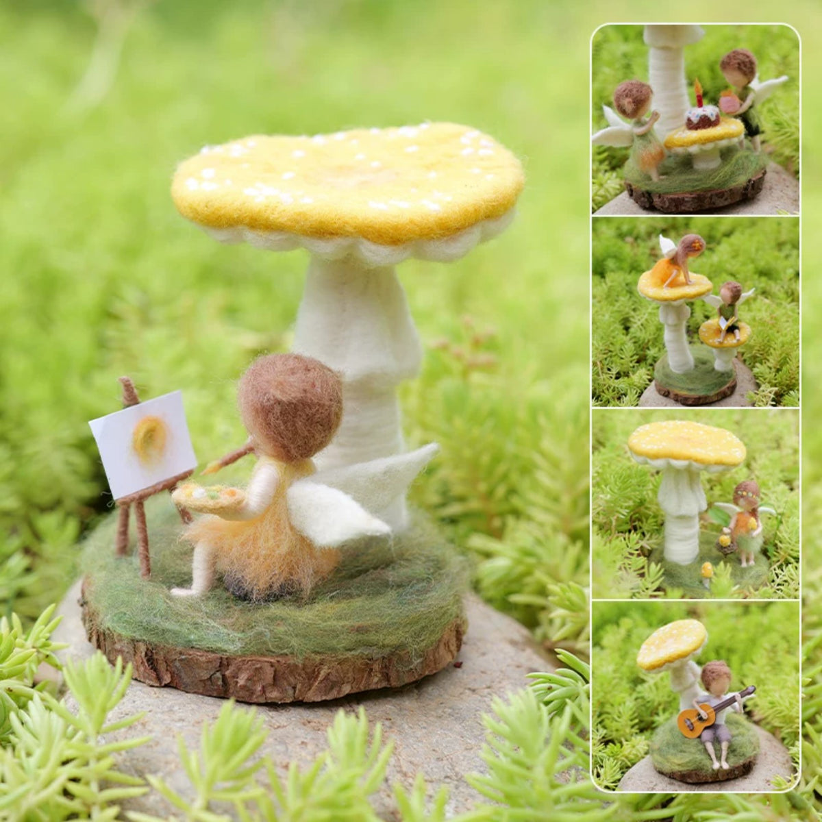 Mushroom Needle Felting Kit