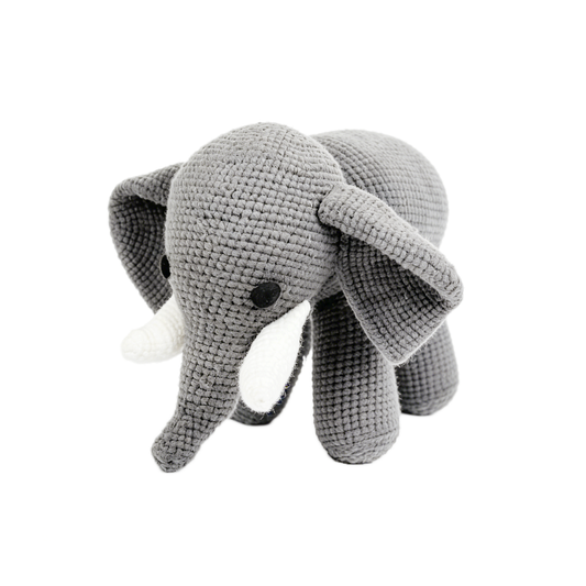 Handmade Crochet Elephant Plush - Cute Amigurumi Safari Nursery Decor
