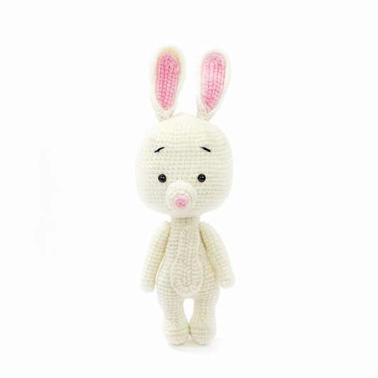 Innocent White Rabbit Stuffed Animal - Sweet Crocheted Comfort Plushie