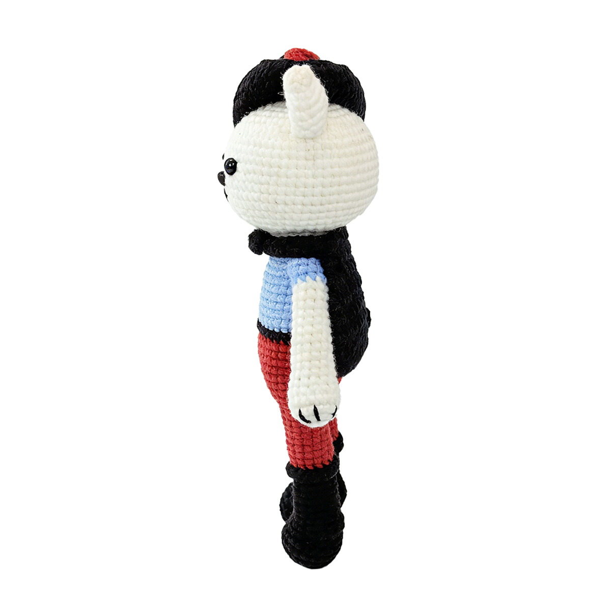 Grumpy French Bear Crochet Plush - Quirky Amigurumi Artist Doll