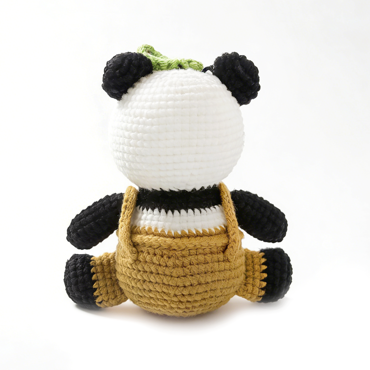 Handmade Crochet Panda Plush - Cute Amigurumi Panda in Overalls Toy