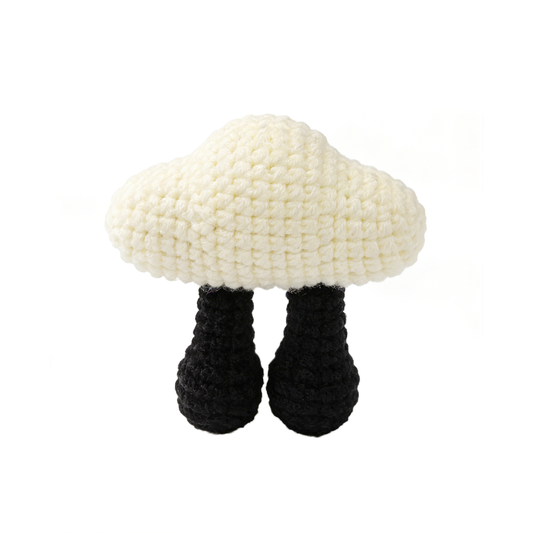Funny Crochet Cloud with Legs - Quirky Amigurumi Desk Decor Plush