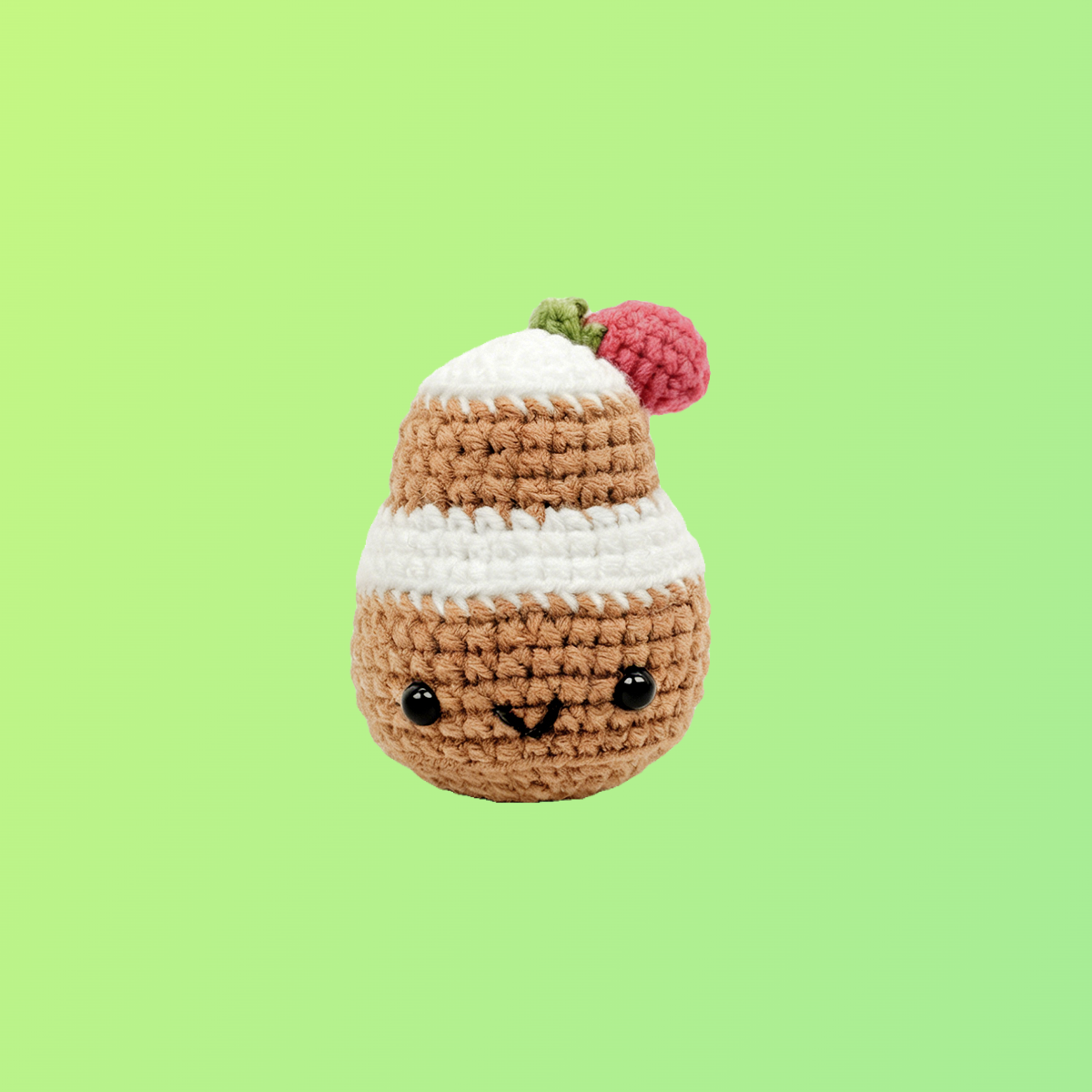 Kawaii Smiling Dessert Plushies - Cute Crochet Hot Cocoa and Cake Decor