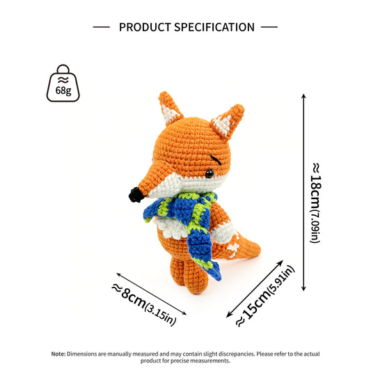Handmade Crochet Fox Plush - Cute Amigurumi Woodland Nursery Decor