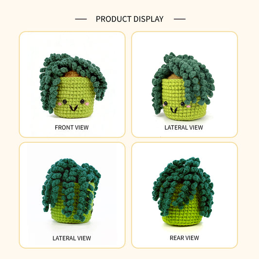 Crochet Succulent Plant Plush, Handmade Amigurumi Potted Plant Decor Gift