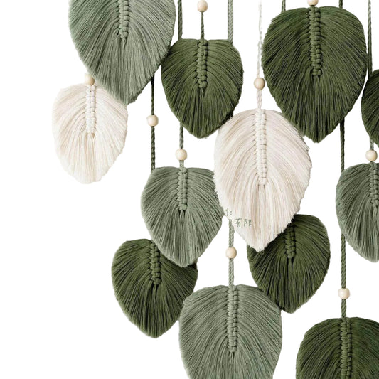 Hand-woven leaf tapestry, a fresh and charming room renovation wall decoration for guesthouses and guesthouses.