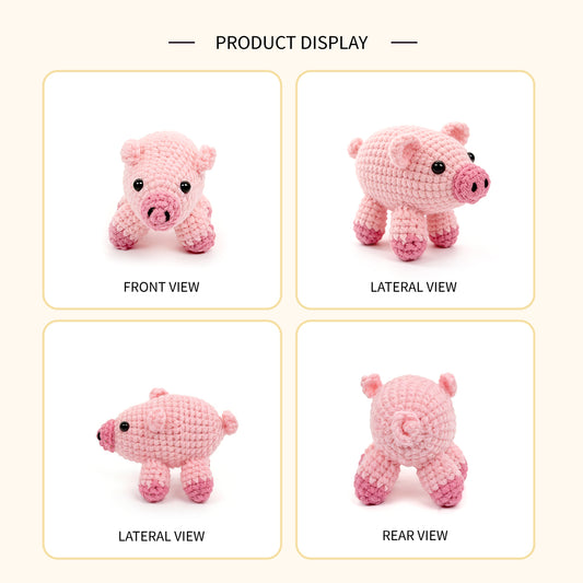 Handmade Crochet Pig Plush - Cute Amigurumi Farmhouse Nursery Decor Toy