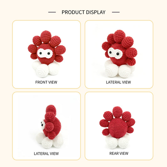 Funny Crochet Octopus Monster - Quirky Amigurumi Whimsical Desk Decor Gift