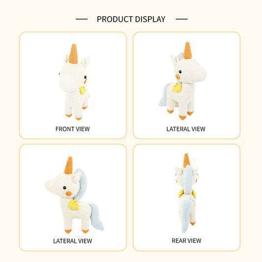 Handmade Crochet Unicorn Plush - Cute Amigurumi Magical Nursery Decor
