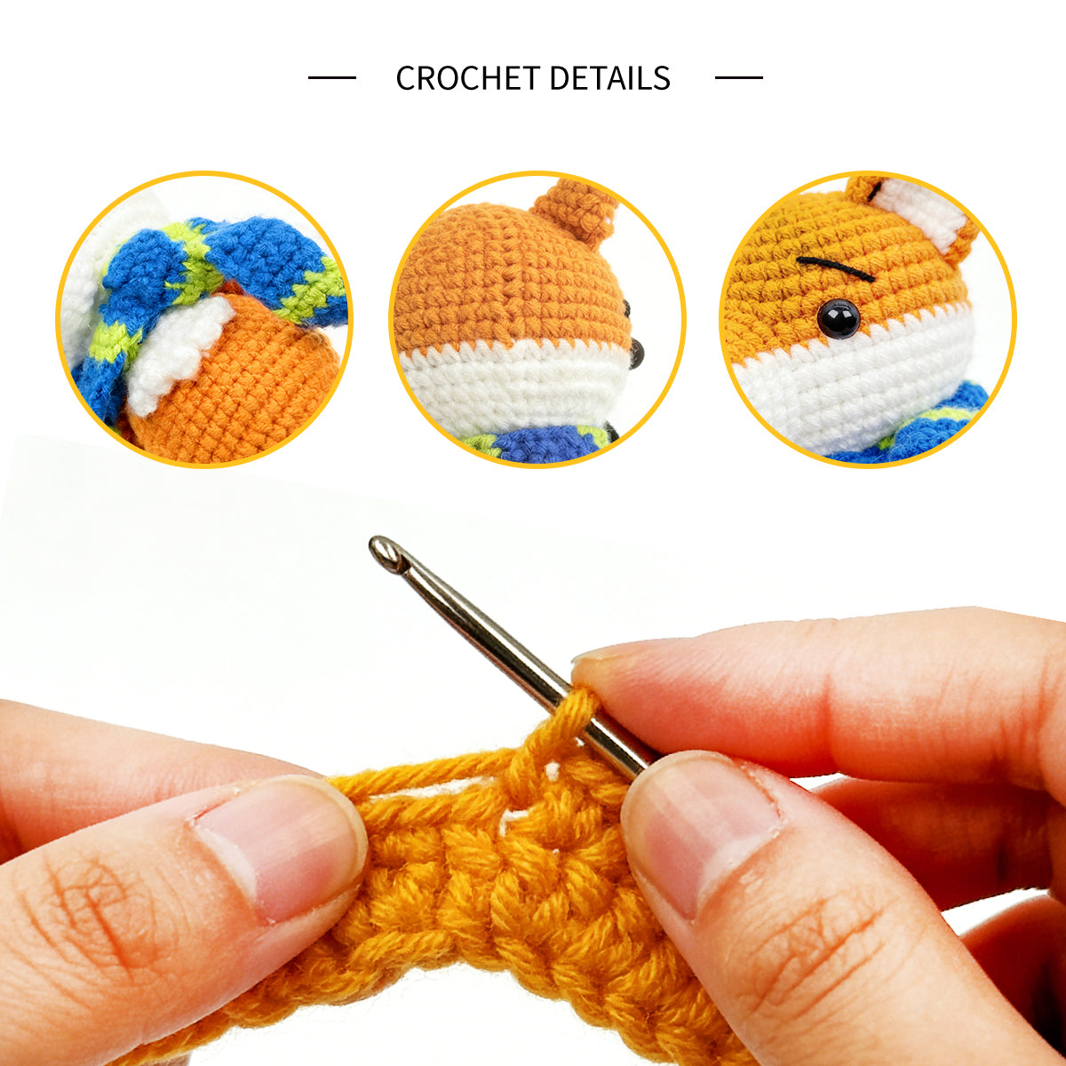 Handmade Crochet Fox Plush - Cute Amigurumi Woodland Nursery Decor