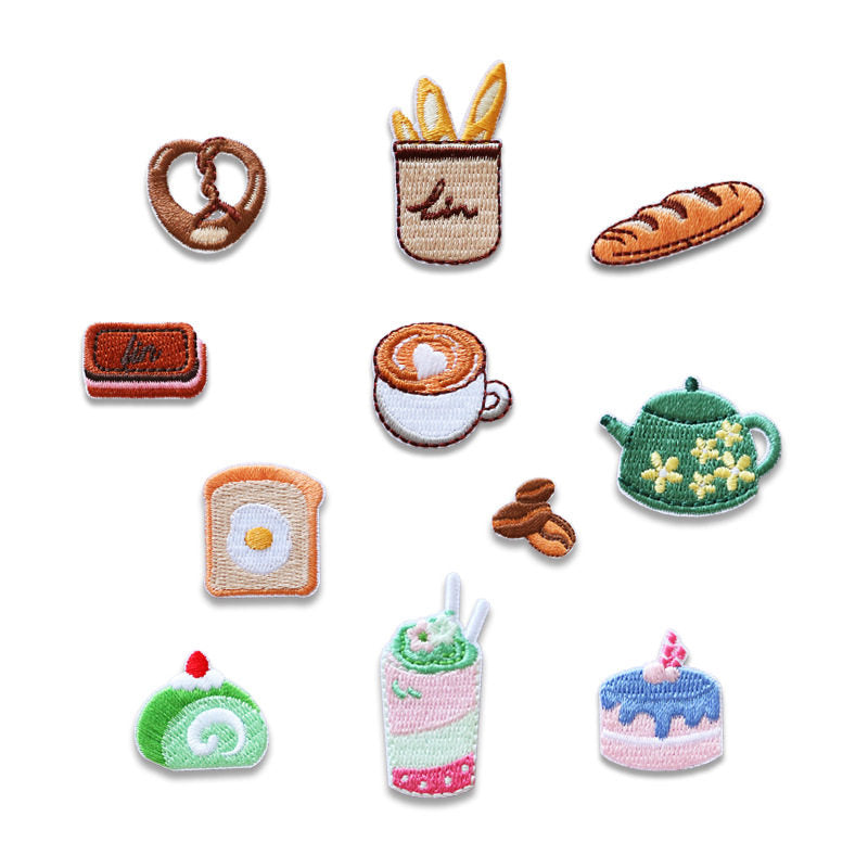 Cartoon Bread Snack Embroidery Patches
