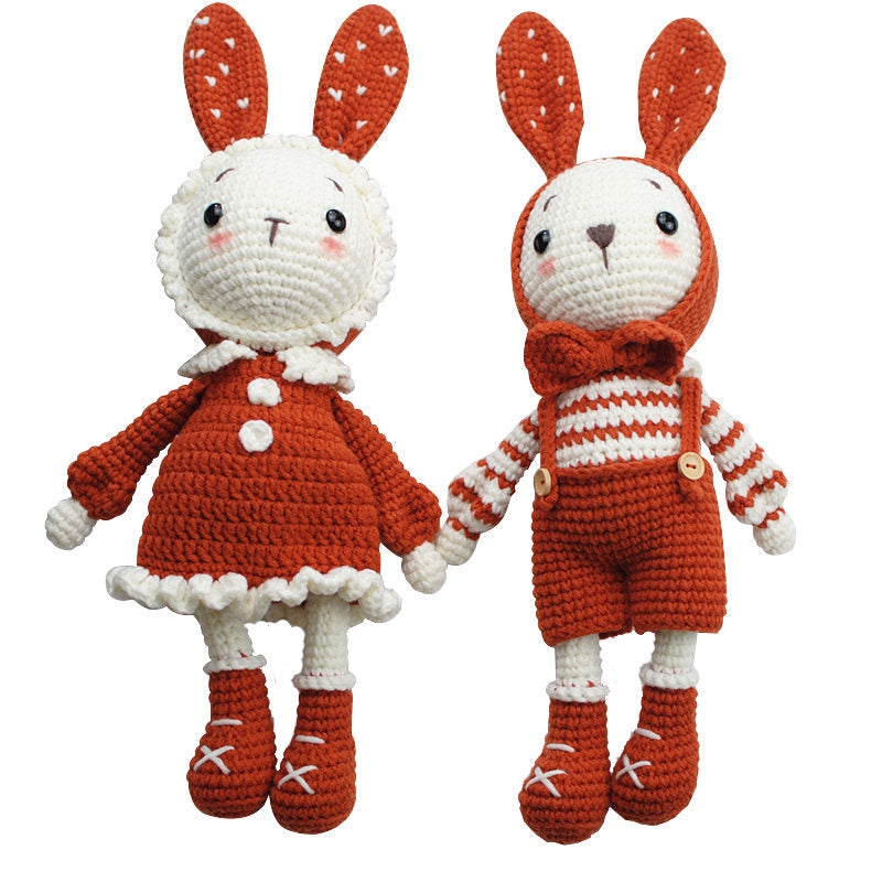 DIY Crochet Doll Kit Handmade Gift Yarn Doll Couple Rabbit for friend family