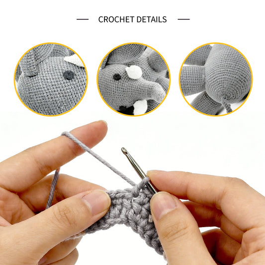 Handmade Crochet Elephant Plush - Cute Amigurumi Safari Nursery Decor