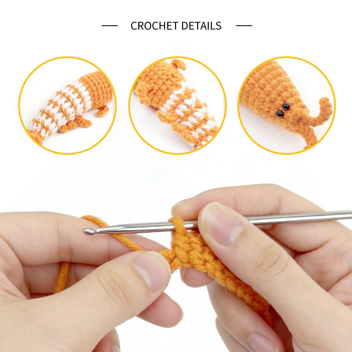 Funny Crochet Shrimp Plush - Silly Amigurumi Prawn Foodie Gag Gift