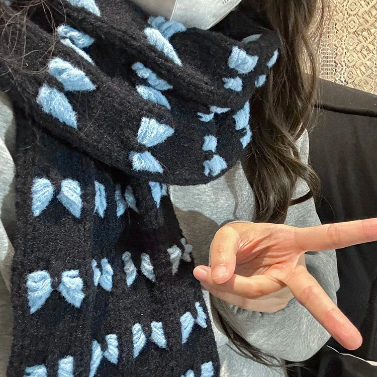 Bow clouds cotton scarf wool handmade diy crochet material package handwoven gift
