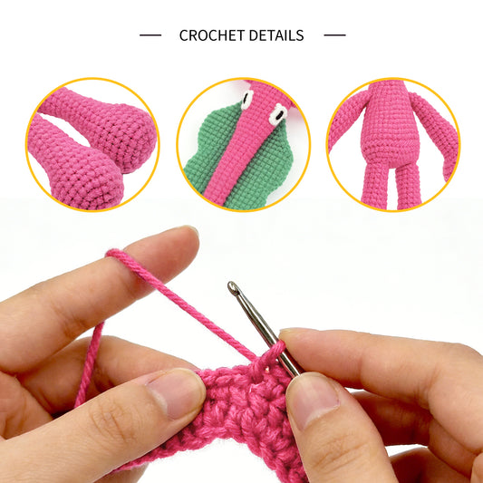 Funny Crochet Pink Radish Plush - Kawaii Amigurumi Vegetable Monster