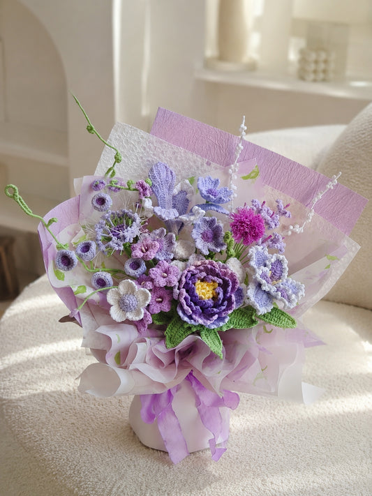 Crochet irises anemones flowers