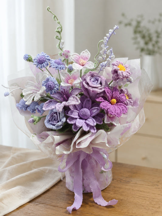 Crochet Roses Daisies Bouquet