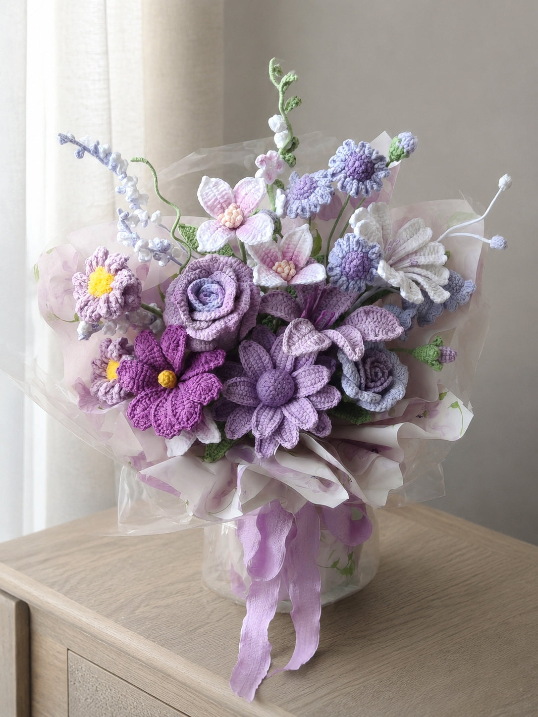 Crochet Roses Gerbera Daisies Bouquet