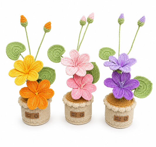 Handmade Crochet Tung Blossom Potted Plant
