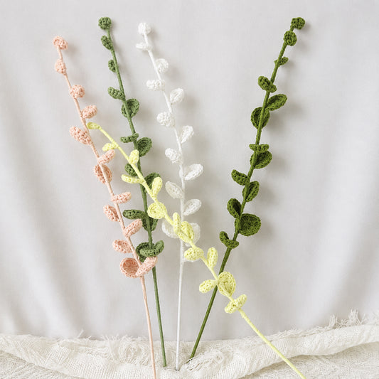 Handmade Crochet Long Eucalyptus Stems