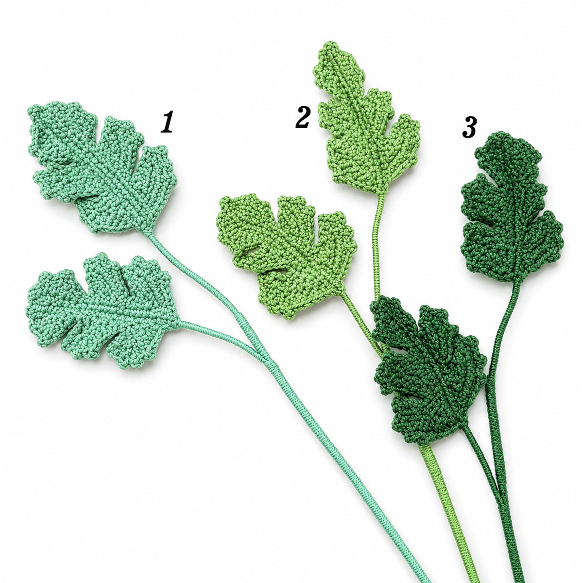 Handmade Crochet Canna Lily Leaf Stems