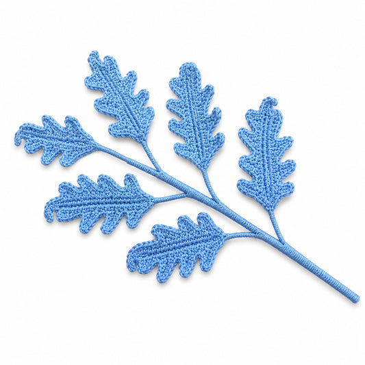 Handmade Crochet Dusty Miller Leaf Stems