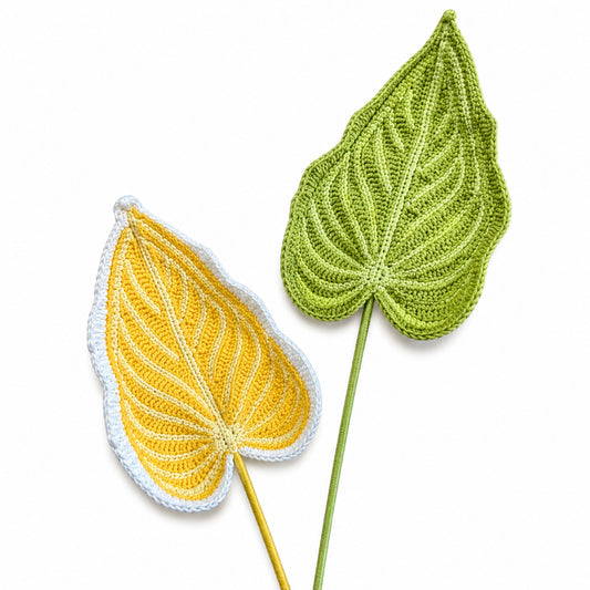 Handmade Crochet Large Caladium Leaf Stems