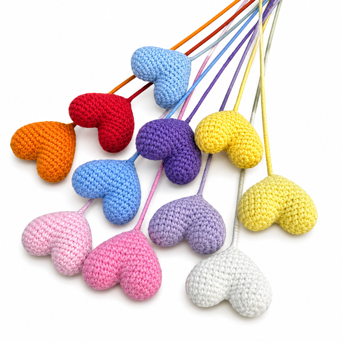 Handmade Crochet Heart Stems