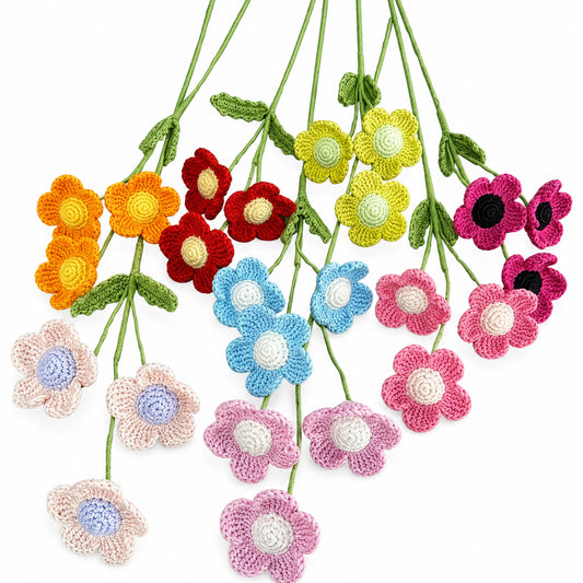 Handmade Crochet Afghan Flower Stems
