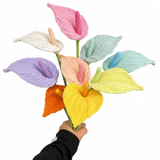 Handmade Crochet Anthurium Stems