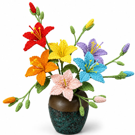 Handmade Crochet Bauhinia Flower Arrangement