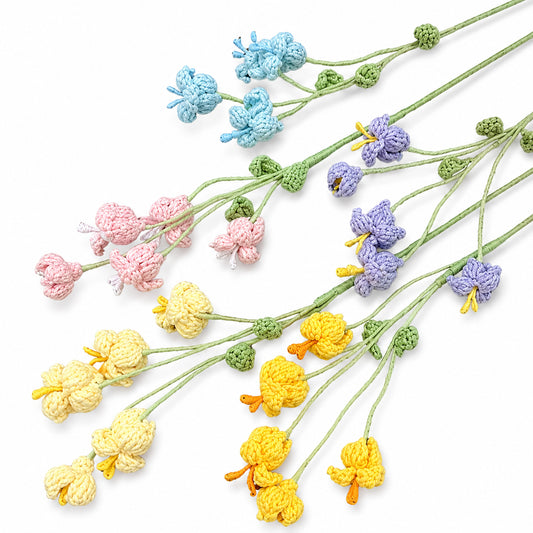 Handmade Crochet Meadow Flower Stems