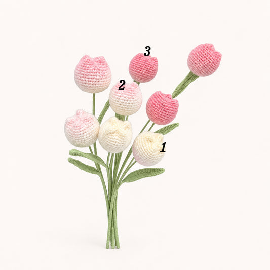 Handmade Crochet Mohair Tulip
