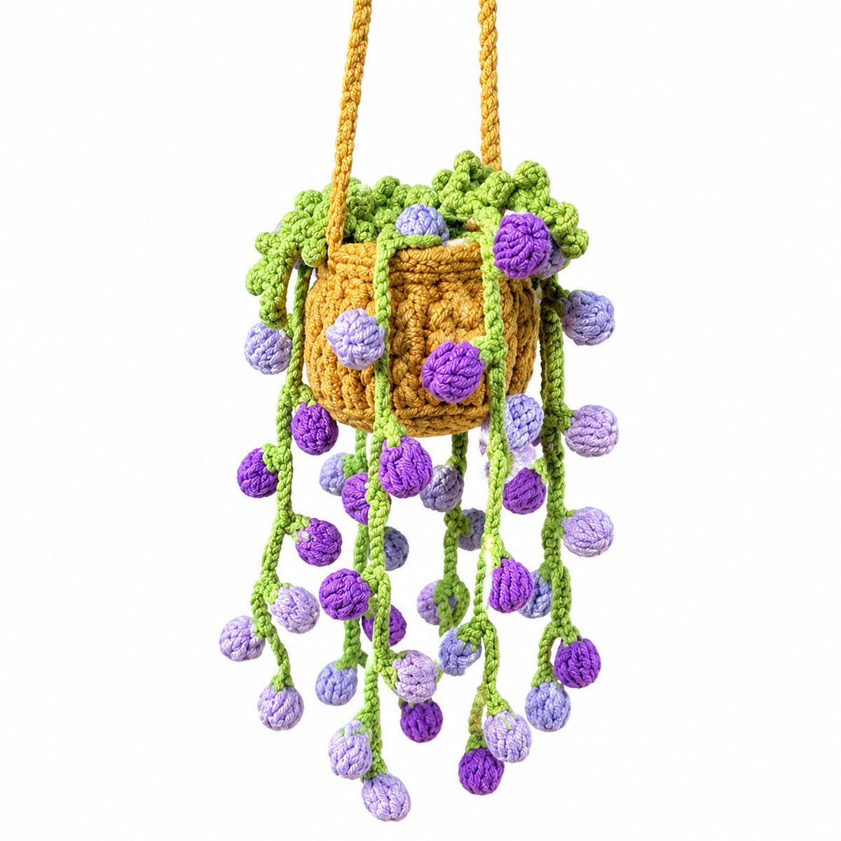Handmade Crochet Wisteria Hanging Plant Basket