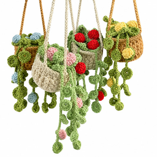 Handmade Crochet Mini Rose Basket