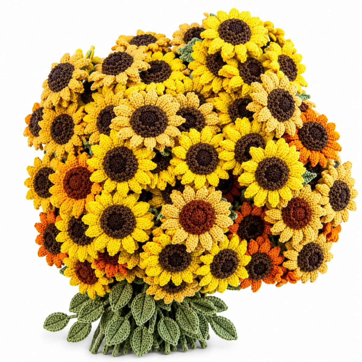 Handmade Crochet Small Sunflower Stems