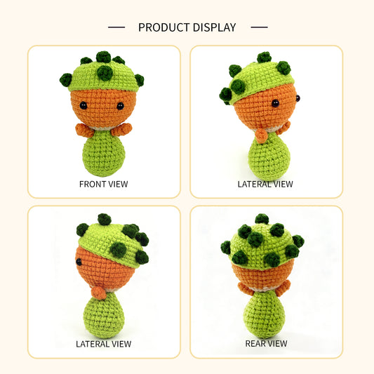 Handmade Crochet Dinosaur Plush Toy - Cute Amigurumi Dino Baby Gift