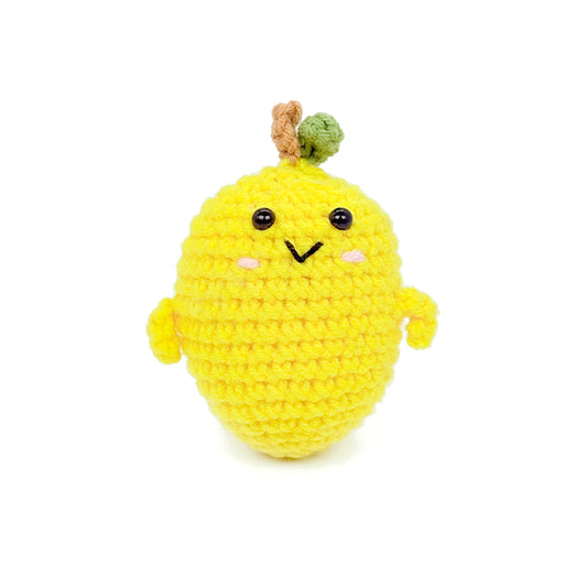 Crochet Lemon Plush Toy, Handmade Amigurumi Fruit Doll Gift