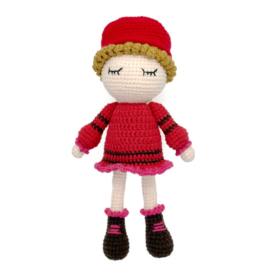 Crochet Girl Doll, Handmade Amigurumi Plush Toy for Kids Gift