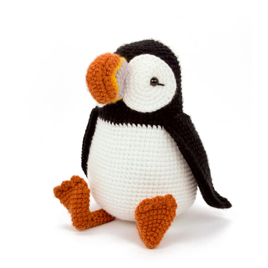 Crochet Puffin Plush Toy, Handmade Amigurumi Bird Doll Gift