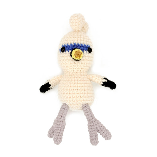Crochet White Bird Plush Toy, Handmade Amigurumi Parrot Doll Gift