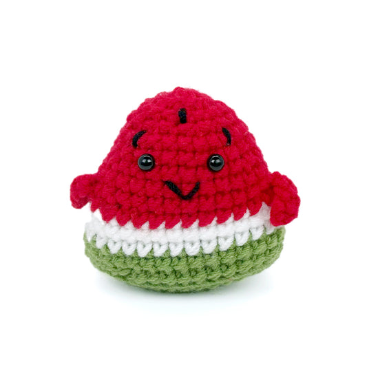 Crochet Watermelon Plush Toy, Handmade Amigurumi Fruit Doll Gift