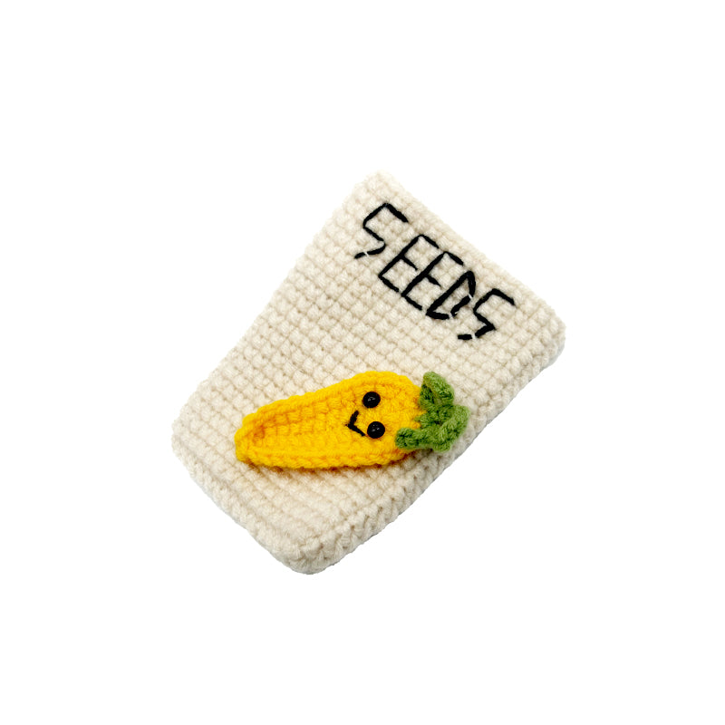 Crochet Seed Packet Plush Set, Handmade Amigurumi Garden Decor Gift