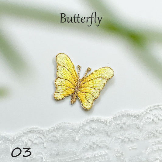 Gold-Edged Butterfly Embroidery Patch